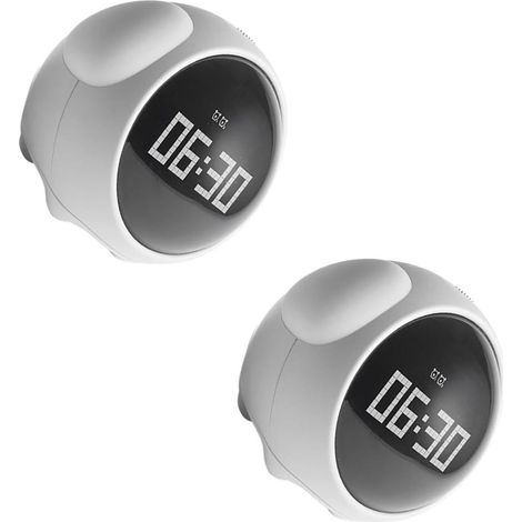 2pièces Réveil Numérique LED pour Garçon Fille Réveil avec Fonction Veilleuse Commande Vocale Et Alarme Double pour Chambres Garçon Fille Et De Fête (1/5)