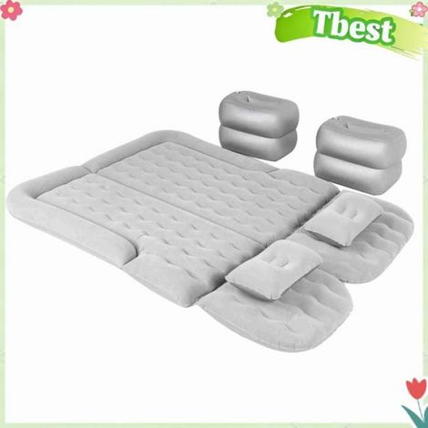 Tbest Matelas pneumatique Gray Car Air Mattress Vehicle Inflatable Thickened Travel Bed Sleeping Pad auto coffret Gris (1/5)