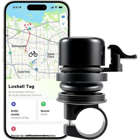 Sonnette de vélo intelligente avec traqueur Bluetooth intégré - Compatible avec Apple Find My App - Système de localisation caché pour vélo électrique et vélo - Antivol - Résistant aux intempéries (1/5)
