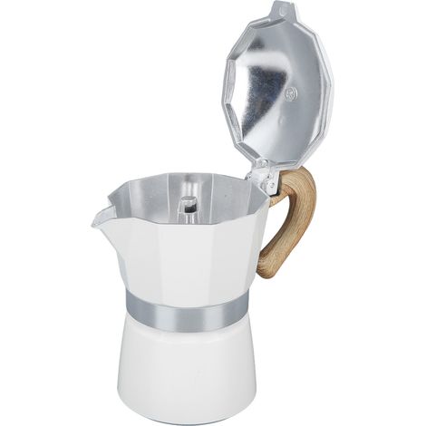 Cafetière italienne pour cuisinière, moka pot en aluminium 150 ml, 3 tasses, expresso maison (1/5)