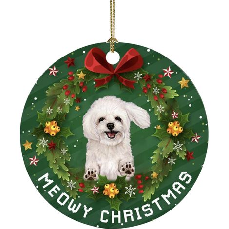 Pendentif Chien - Décoration De Noël En Pvc - Personnalisable - Pour Arbre À Noël Porte Fenêtre Ou Sac - 8 X 8 Cm - 1 Pièce (1/4)