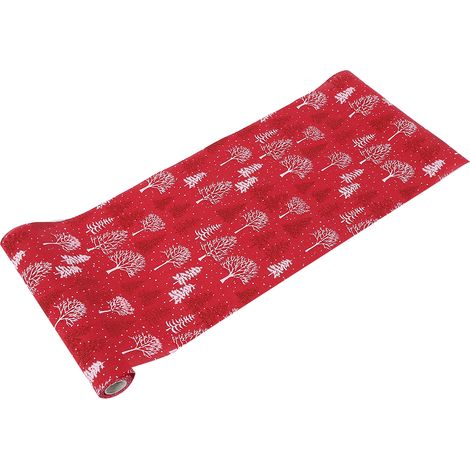 Nouvelles décorations de Noël, chemin de table imprimé en polyester, ornements créatifs pour la table à manger et la table basse, style A, sapin de Noël rouge. (1/5)