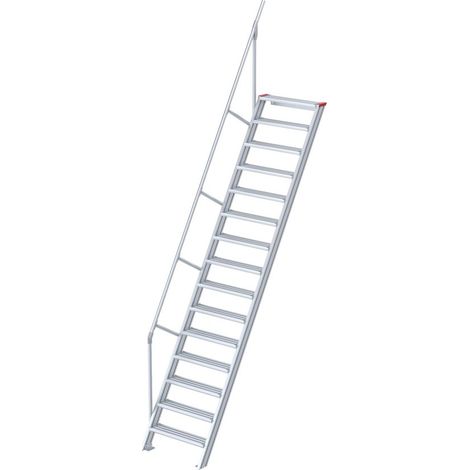 Euroline 510 Treppe 60° 800mm Stufenbreite 15 Stufen Alu gerieft