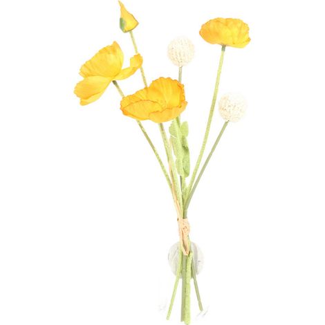 Bouquet de Fleurs Dorées Artificielles 36 cm - Décoration Fausse Fleur Or (1/5)