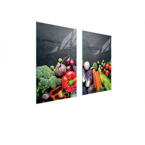 PIASTRA PROTETTIVA IN VETRO PER FORNELLO 75x52 VERDURE (1/5)