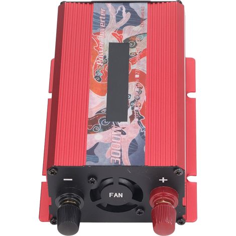 Onduleur solaire extérieur pour voiture National Trend, motif pivoine, 3000 W, onde sinusoïdale corrigée, convertisseur CC 12 V/24 V vers CA 220 V, avec port USB 2 A, ventilateur et écran LCD, rouge, (1/5)