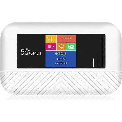 Routeur LTE 4G, modem SIM 300 Mbps WiFi 6, MiFi compatible avec les cartes SIM 5G, mini point d'accès WiFi 4G de poche, port USB-C, batterie 3000 mAh (1/5)