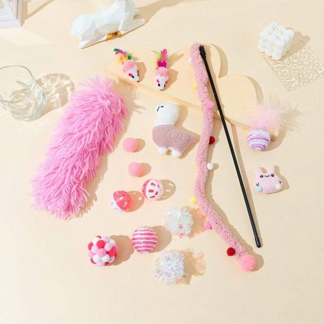 Ensemble de jouets roses pour chats, pour divertir votre chat et lutter contre l'ennui. (1/2)