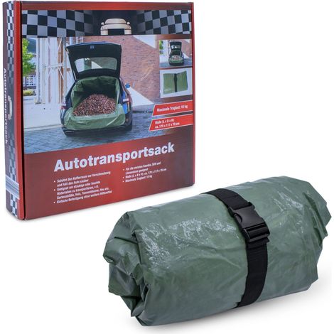 Universal Auto Transportsack wasserabweisend 1300 Liter grün - 170 x 117 cm - Kofferraumschutz Tasche reißfest Traglast bis 10 kg