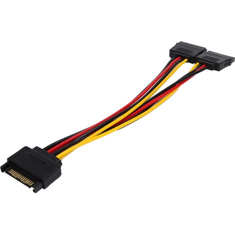Câble adaptateur SATA 1-en-2 pour disque dur d'ordinateur, lecteur optique et alimentation d'extension