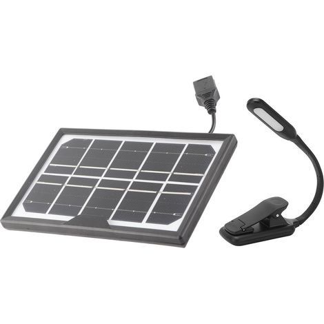 5V Solar Clip Table Lamp Rechargeable Portable Book Light Adjustable Brightness 3 Colors
