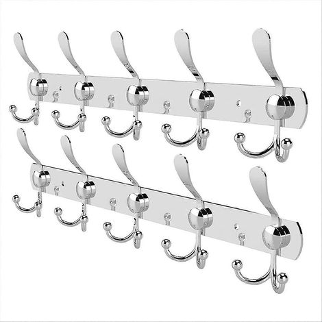Porte-manteaux muraux - Crochets porte-manteaux en acier inoxydable (lot de 2) (1/5)