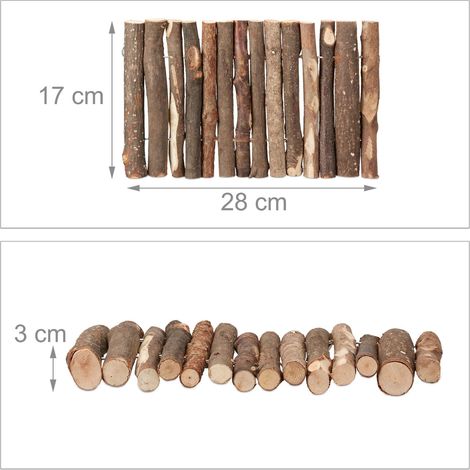Lot de 2 ponts en bois tunnel et refuge flexible pour rongeurs 25 x 15 x 10 cm en bois naturel (1/4)