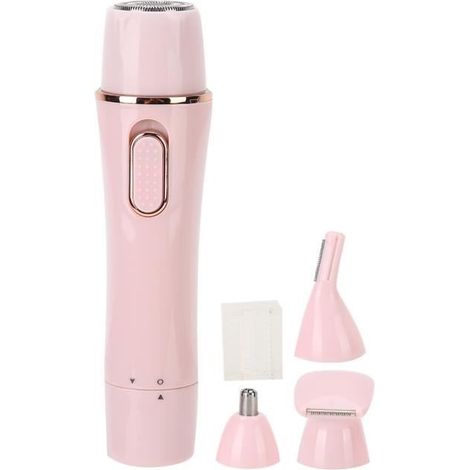 Tbest rasoir pour femmes Rasoir électrique 4 en 1 épilateur portable tondeuse à sourcils nez rose (chargement USB) (1/4)