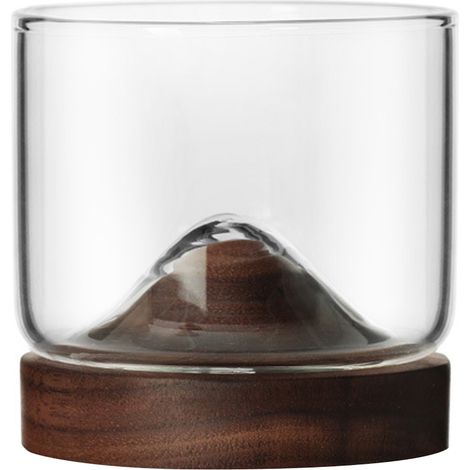 Verre À Whisky - Verre En Verre Borosilicate Sans Plomb - Base En Bois Massif - Pour Whisky Café Thé - Lot De 1 (1/5)