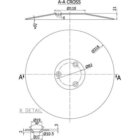 Disco plano 300x3,0mm con agujero avellanado UNIVERSAL 970401N