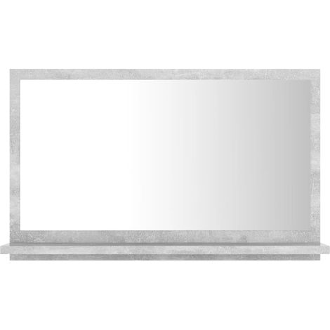 Specchio da bagno 60 x 10,5 x 37 cm truciolato grigio 020006943