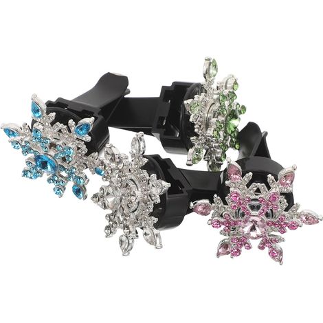 Lot de 4 Clips de Ventilation Voiture Flocon de Neige en Plastique avec (1/5)