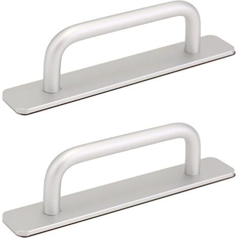 2 Pièces Poignée de Porte de Grange Coulissante, Traction de Poignée de Porte Coulissante avec Plaque Acier Inox pour Portes de Grange Armoire Placard - 160MM (1/5)