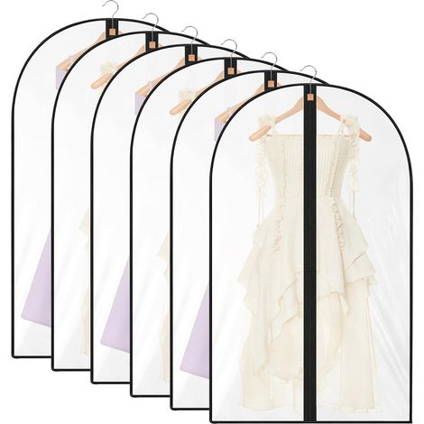 Garment Bags, 60100cm, 6 Hanging Garment Bags, Reinforced and Thickened Edge, Transparent Window, Dust Bags for Clothes, Waterproof, Mothproof, and Moisture-Proof for Suits (1/5)
