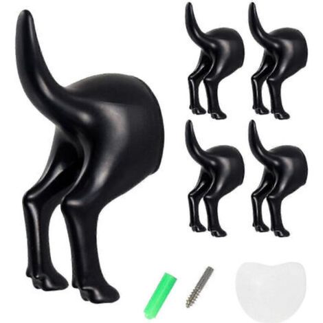 Juego de 5 ganchos para colgar ropa con tornillos de fijación y cinta adhesiva de doble cara - Soporte de pared para sombreros, abrigos y llaves HJW