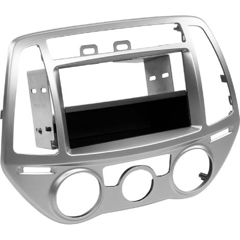 Support Autoradio compatible avec Hyundai i20 Avec vide poche - Argent