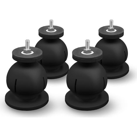 Errecom Mini Steady, Supporto a Pavimento Regolabile per Unità Esterne Climatizzatori e Pompe di Calore, RAL 9004 - Nero, confezione da 4 supporti (1/5)