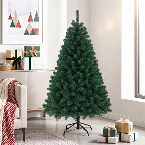 Sapin de Noël Artificiel 150 cm, Arbre de Noël avec 420 Pointes de Branches Articulées, Support Pliable en Acier, Vert (1/5)