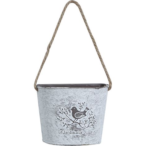 Juego de 4 cubos de metal vintage - Cubos de flores de metal - para colgar en la pared en interiores y exteriores. (1/5)