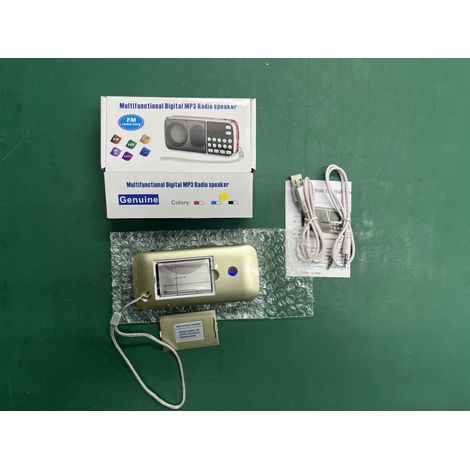 (Or) Haut-parleur radio FM haute fidélité Super Bass avec emplacement pour carte TF, interface USB et autres fonctions. (1/4)