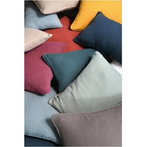 Coussin en gaze de coton 45 x 45 cm Pop colors pourpre (1/4)