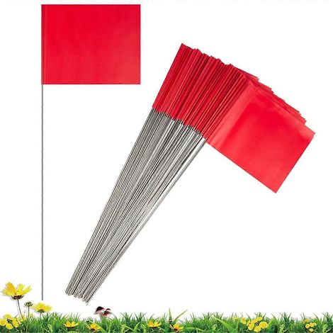 50 fanions de balisage, drapeaux de jardin 38 x 10 x 13 cm, drapeaux de marquage, marqueurs de pelouse, drapeaux d'irrigation, Lan (1/5)