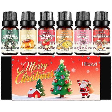 Coffret d'huiles parfumées de Noël, huiles essentielles d'hiver pour diffuseur, fabrication de bougies - Coffret cadeau d'huiles pour diffuseur pour les fêtes (1/5)