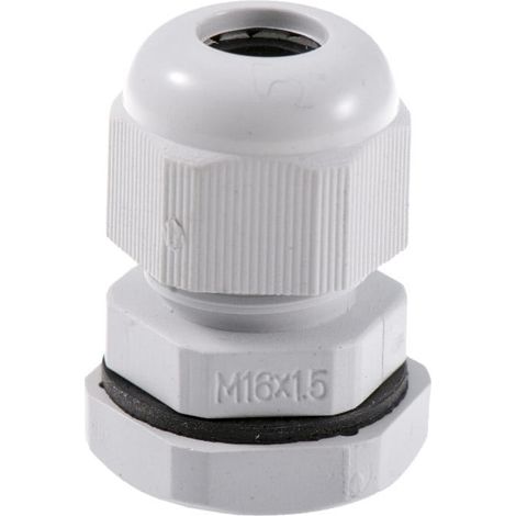 Presse-étoupe métrique avec écrou M16 IP67 6,5-8 mm gris Pawbol D.3089