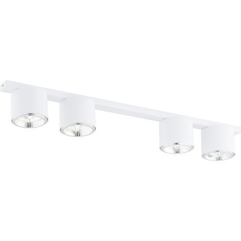 Plafoniera Moderna 4 Luci Faretti Nano In Acciaio Bianco (1/5)