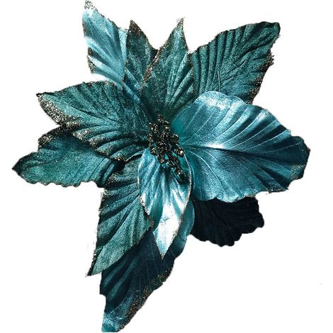 Fiore verde Decorazioni per Albero di Natale addobbi natalizi da appendere set da 5 con pinza e glitter ghirlande casa pacchi (1/5)