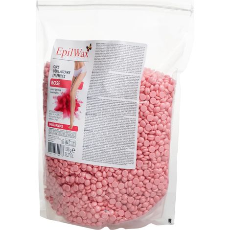 S.A.S - Perles de cire à épiler Pelable ROSE - sachet de 1kg Cire Chaude (1/5)