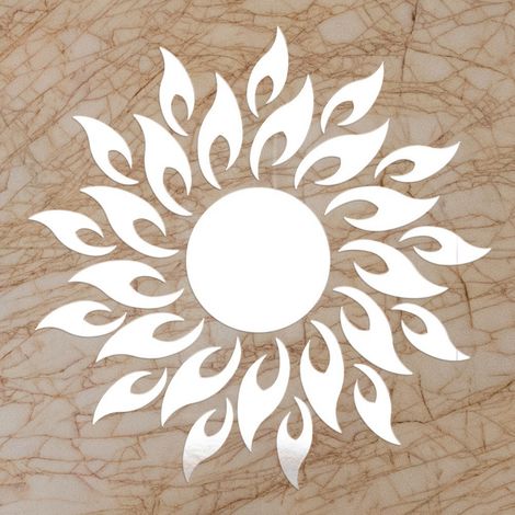 Sticker mural amovible 3D effet miroir tournesol en acrylique, idéal pour décorer une chambre ou un fond TV. (1/5)
