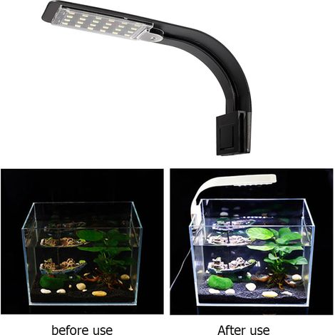 Lumière LED ultra-mince 10W pour aquarium avec pince, lampe aquarium lumineuse d'éclairage