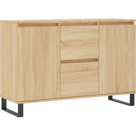 Maison La Vie - Buffet Salon Moderne - Meuble de rangement - chêne sonoma 101,5x35x70 cm bois d'ingénierie bu3953 (1/5)