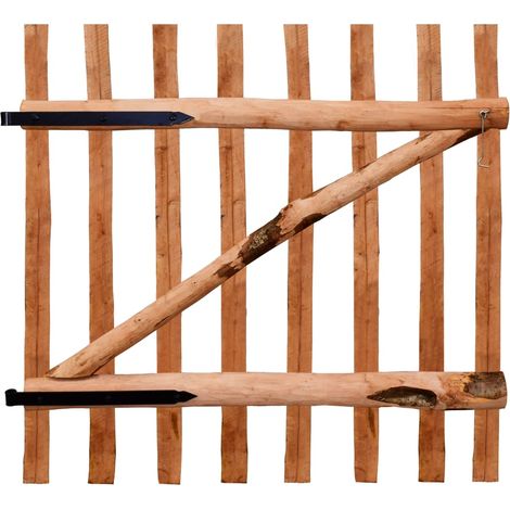 Portail de jardin - Portillon de jardin - Portail de clôture Bois de noisetier imprégné 100x100 cm fr10403 - Maison La Vie (1/5)