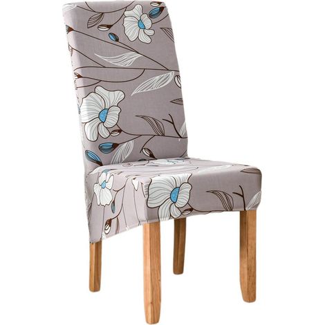 6er Set Stuhlbezüge für Esszimmerstühle, elastisch, waschbar, mit Blumenmuster (1/5)