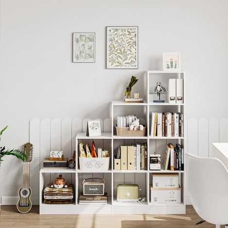 Bibliothèque à 10 Compartiments, Étagère de Rangement à 4 Niveaux (1/5)