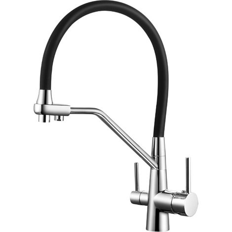 Grifo Monomando Fregadero Osmosis 3 Vías Nantes Extraible Cromo, 44cm(alto) 12cm(largo). (1/2)