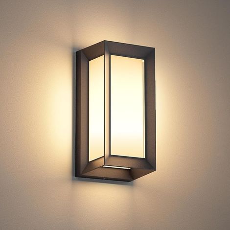 Applique Murale E27 Extérieure Intérieur, Max 60W, Lampe Murale Moderne Imperméable IP65, Éclairage Mural pour Couloir Entrée Balcon, PC + Aluminium, Ampoule non Incluse, Noir (1/5)