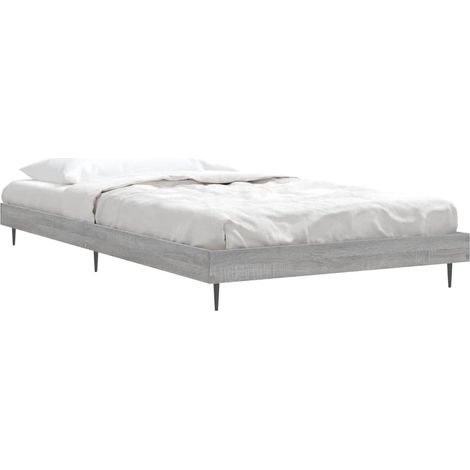 Bed Frame without Mattress Grey Sonoma 90x200 cm Engineered Wood vidaXL (1/4)