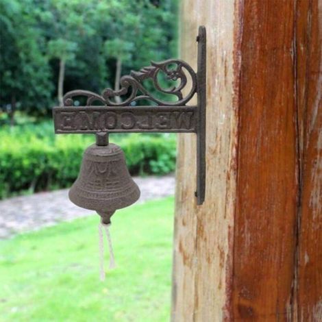 Cloche Porte D\'entrée Cloche Décorée pour Porte Maison De Campagne Cloche Murale en Fonte Antique Floral Sonnette De Porte B- (1/4)