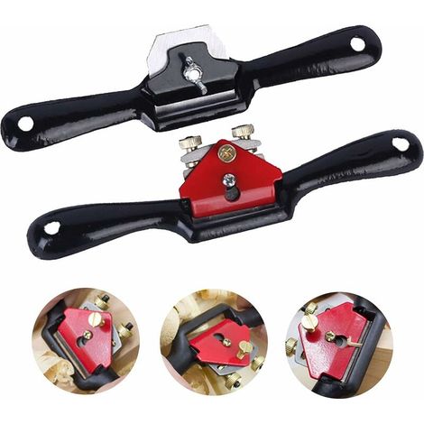 Verstellbarer Kantenhobel, 22,9 cm, Handhobel, Speichenhobel, Metall, verstellbare Klinge, Holzbearbeitung, Ray Shaving, Einzel-/Doppeldraht-Hobel mit Schrauben, für die Holzverarbeitung (2 Stück). (1/5)