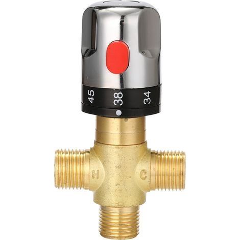 Salle De Bains Reglable En Laiton Valve Thermostatique Melangeur Eau Melangeur Eau Chaude / Froide Temperature De Melange Vanne De Regulation Pour La Maison Chauffe-Eau - Type 3 (1/5)