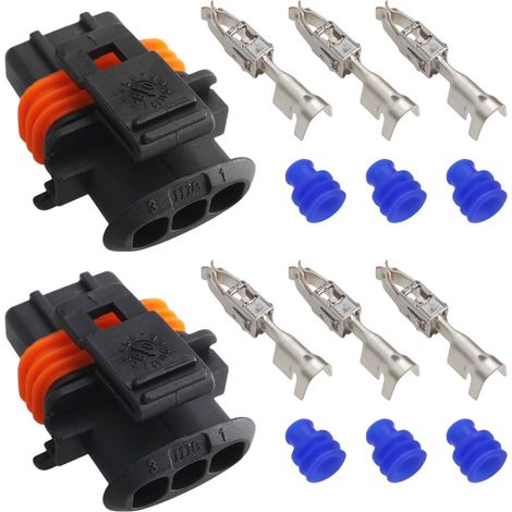2 Ensembles Kit Connecteur Capteur Pression 3 Broches Compatible avec Bosch Kompakt 1 3 Broches Replace OEM 1928403110 (1/5)